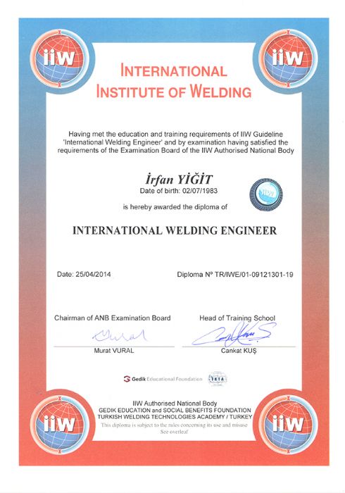 INTERNATIONAL WELDING ENGINEER