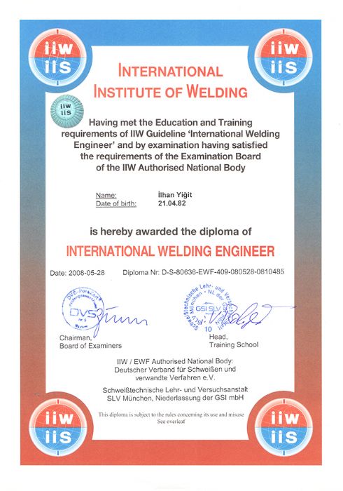 INTERNATIONAL WELDING ENGINEER